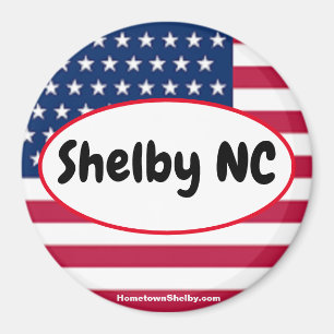 Patriotique Shelby NC Réfrigérateur Magnet