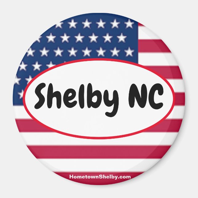 Patriotique Shelby NC Réfrigérateur Magnet (Devant)