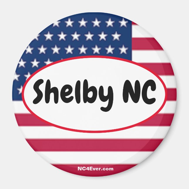 Patriotique Shelby NC Réfrigérateur Magnet (Devant)
