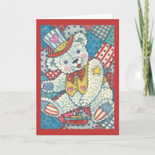 PATRIOTIQUE TEDDY BEAR & QUILT GREETING CARTE VERS