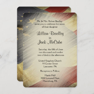 Patriotique USA Drapeau Invitations de mariage