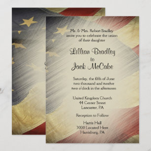 Patriotique USA Drapeau Invitations de mariage