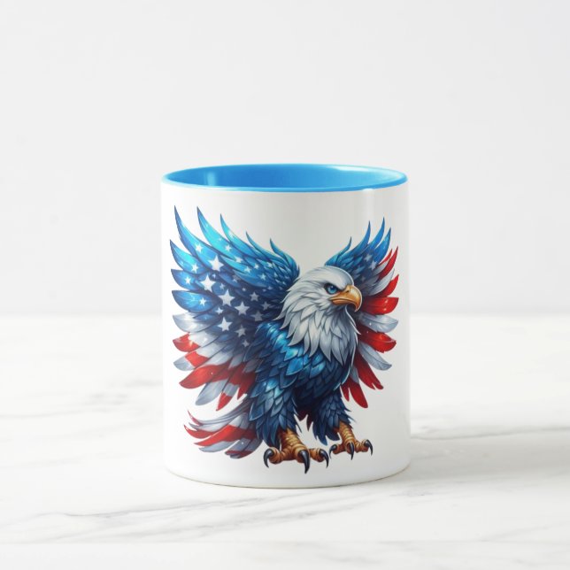 Patriotique USA Eagle Design Mug - Bold and Fier" (Centre)