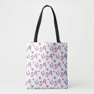 Patriotique USA Sac fourre-tout à thème avec poign