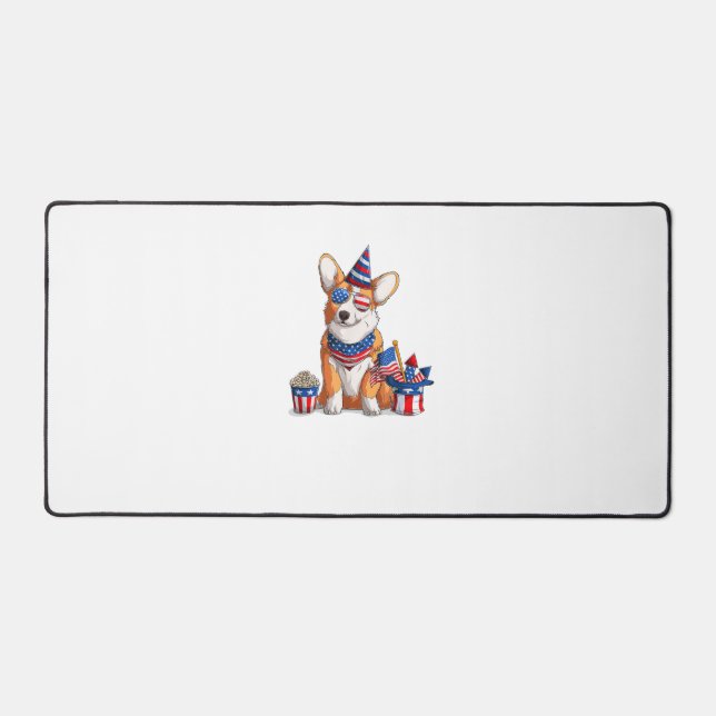 Patriotique Welsh Corgi Chien 4 juillet (Recto)