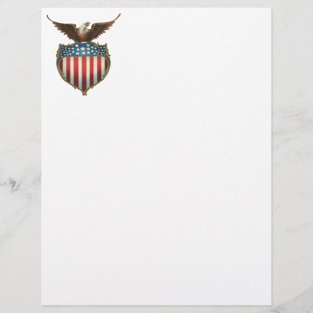 Patriotisme Rétro, Aigle Fier au-dessus du Drapeau (Devant)