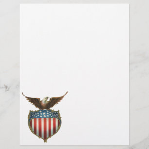 Patriotisme vintage, aigle fier au-dessus du drape