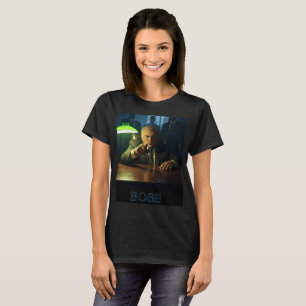 Patron avec texte femmes noir T-shirt