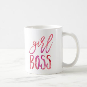 Patron de fille Mug de café en aquarelle rose