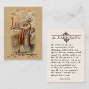 Patron saint de la carte   St Andrew Avellino pour