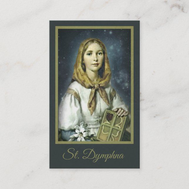 Patronesse de Dymphna de saint des cartes saintes (Devant)