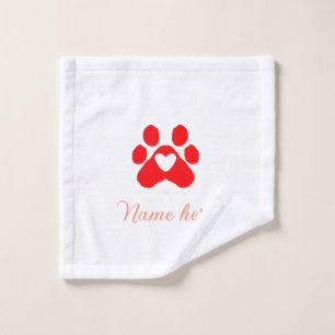 Patte de chien cœur rouge animal familier ajouter 