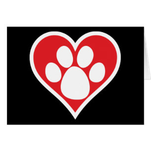 Patte de chien de coeur (foncée)