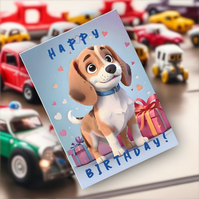 Patte joueur carte d'anniversaire de chiot Beagle  (Créateur téléchargé)