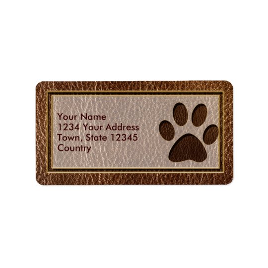 Patte simili cuir étiquette d'adresse