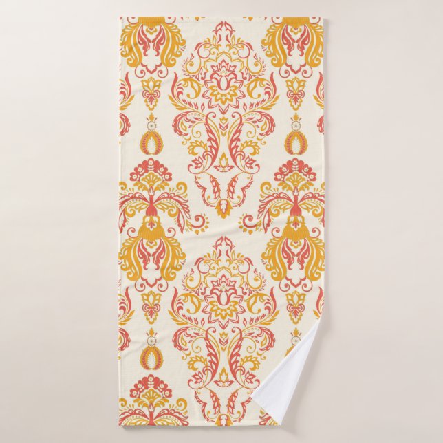 Patten vintage fleuri sans couture. Guerre baroque (Serviette de bain)