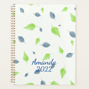 Pattern Blue & Green Leaves