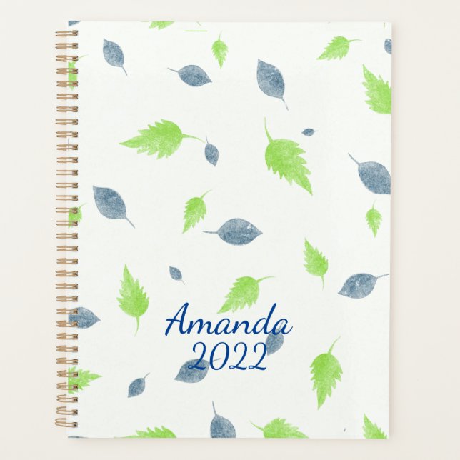Pattern Blue & Green Leaves (Devant)