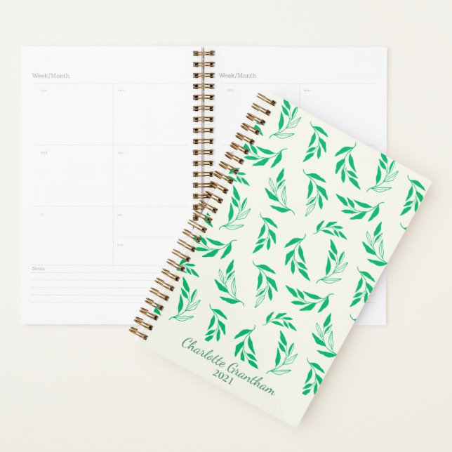 Pattern de Botanical Green Floral Plant Leaves (Devant avec enveloppe)