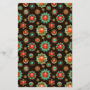 Pattern de Ethnic Brooches Seamless
