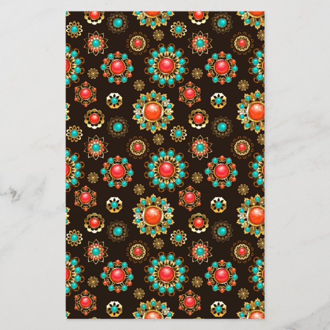 Pattern de Ethnic Brooches Seamless (Devant)