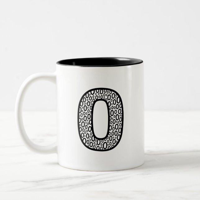 Pattern Letter O Ceramic Coffee Mug (Gauche)