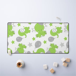 Pattern of Green Elephants, Cute Elephants, stars