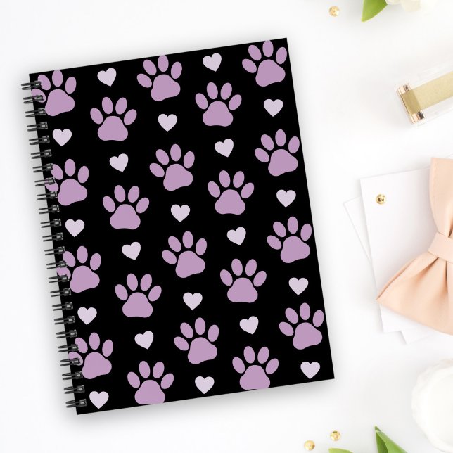 Pattern of paws, Dog paws, Lilac paws, Hearts (Créateur téléchargé)