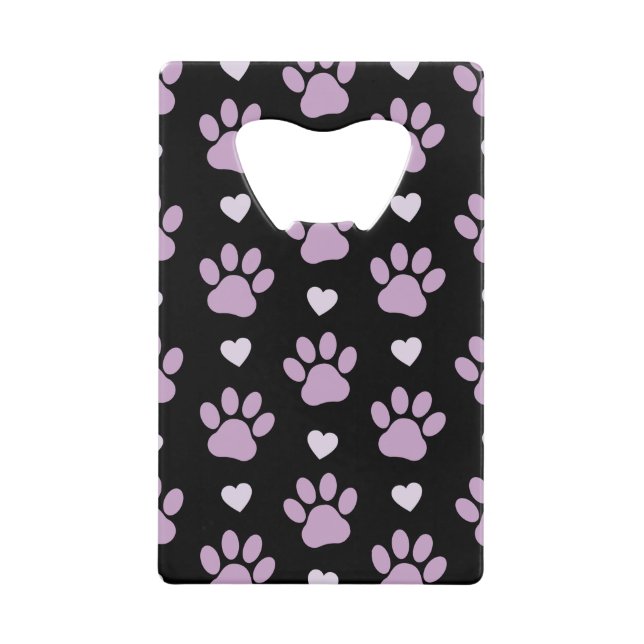 Pattern of paws, Dog paws, Lilac paws, Hearts (Devant)