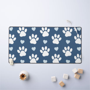 Pattern of paws, Dog paws, White paws, Blue Hearts