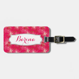 Patterne pilly rose floral nommé étiquette bagage