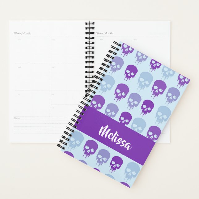 Patterns de Purple and Blue melting skulls (Devant avec enveloppe)