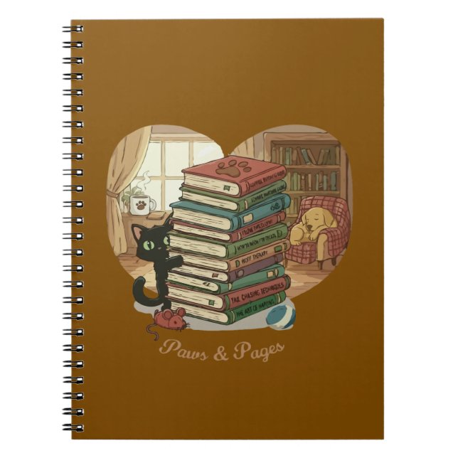 Pattes & Pages | Chat mignon & Chien dans un livre (Devant)