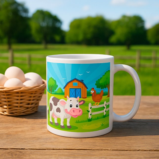 Pâturage De Vaches Sur Une Ferme Animaux Café Mug (Créateur téléchargé)