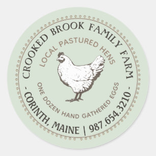 PÂTURAGE HEN FARINE OEUF FRAIS Étiquette vert Vint
