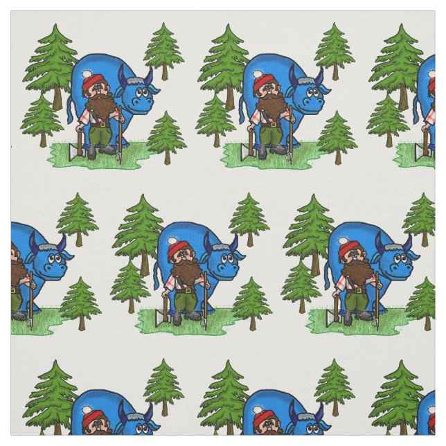 Paul Bunyan et bébé avec le tissu de pins (Échantillon)