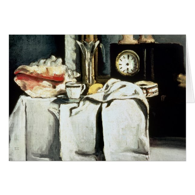 Paul Cezanne | l'horloge de marbre noire, c.1870 (Devant horizontal)