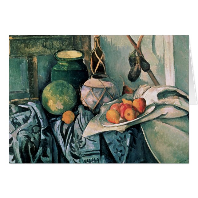 Paul Cezanne | Vie morte avec Pitcher et Aubergi (Devant horizontal)