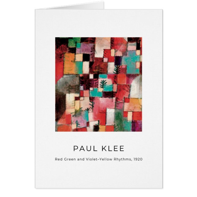 Paul Klee, Elégante carte d'art Abstrait moderne (Devant)