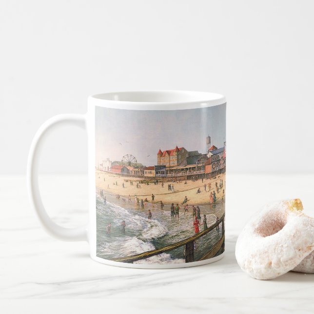 Paul McGehee "Ocean City Panorama - 1915" Mug (Avec donut)