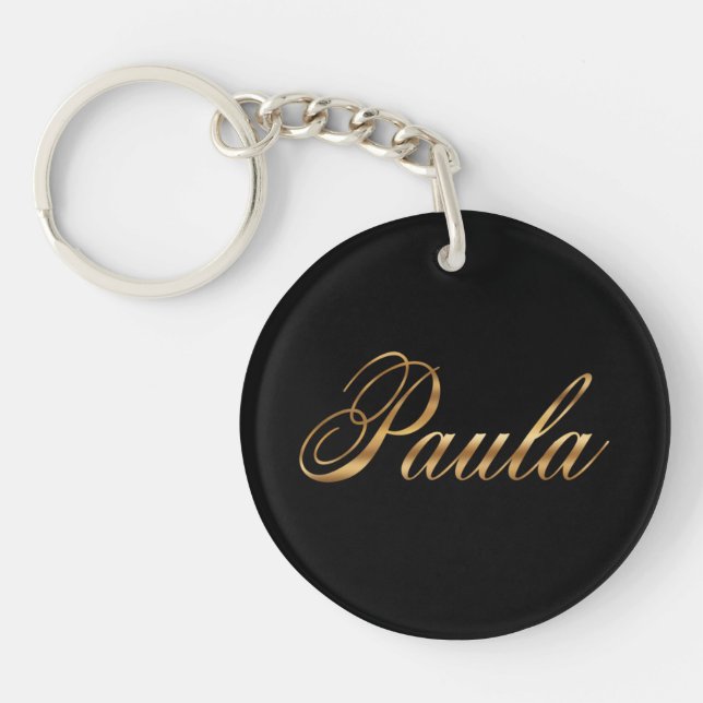 Paula gold Design lettrage porte-clés (Devant)