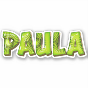 Paula Name Kiwi Design Autocollants