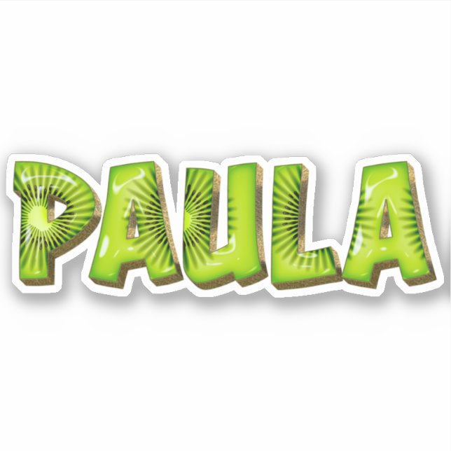 Paula Name Kiwi Design Autocollants (Devant)