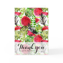 Paume d'eau feuille Carte de remerciements de past