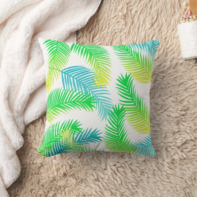 Paume Tropical Feuille Motif Jeu Oreiller - Vert (Couverture)