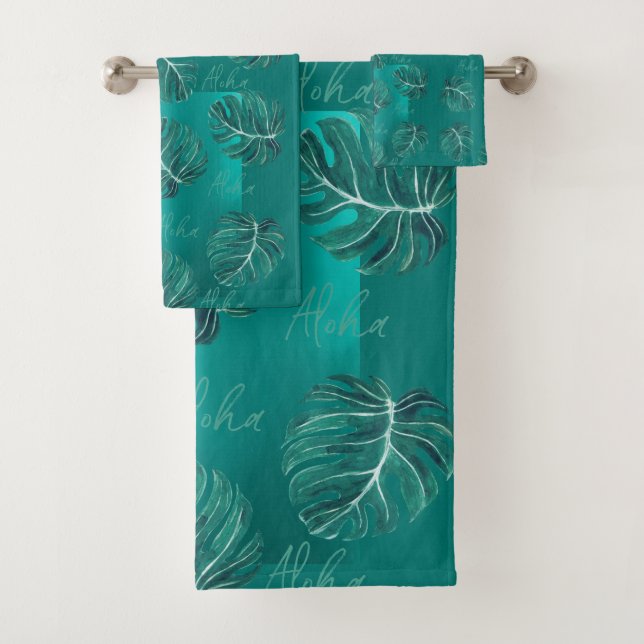 Paume tropicale feuille moderne turquoise aloha sc (En situation)
