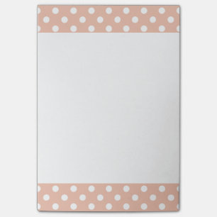 Pavé de note Post-it en or Rose/pois rose roux