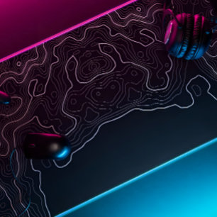 pavé de souris topographique xxl noir