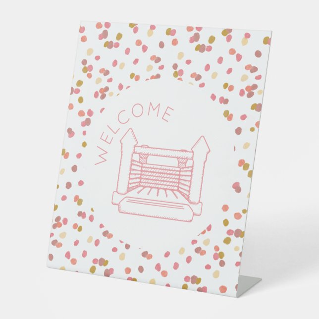 Pavot Aquarelle Points Bounce Panneau de bienvenue (Recto)