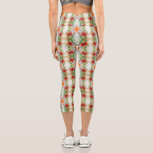 Pavot blanc rouge Capri Leggings belles fleurs